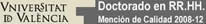 Ir a  la pgina Web del Doctorado en Psicologa de los RR.HH. de la Universitat de Valncia 