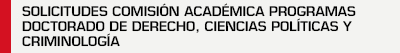 Se abrirá una nueva ventana. Facultat de Dret UV. Tiqueting Doctorado. Comisión académica