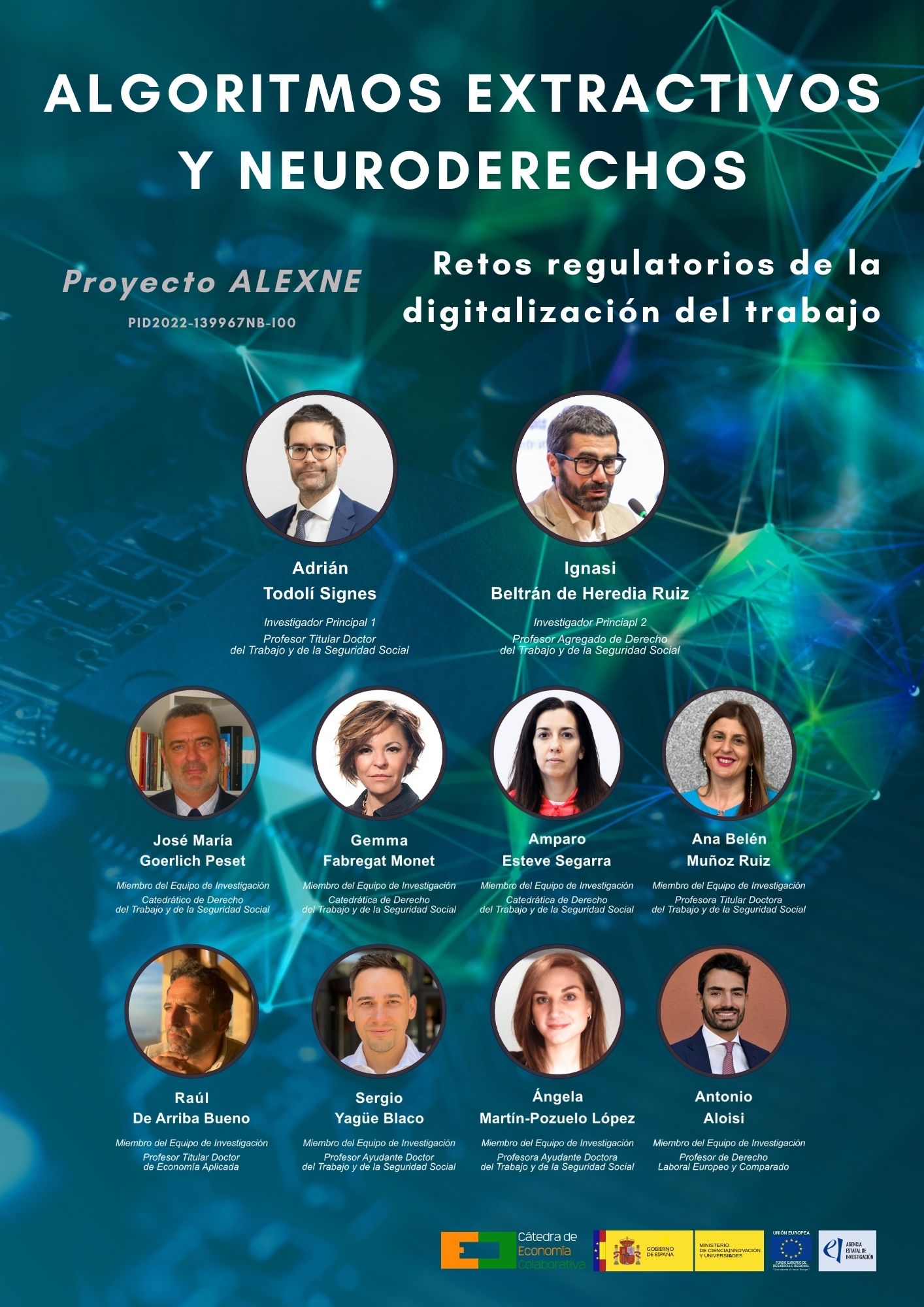 Cartel con el título y el equipo del proyecto