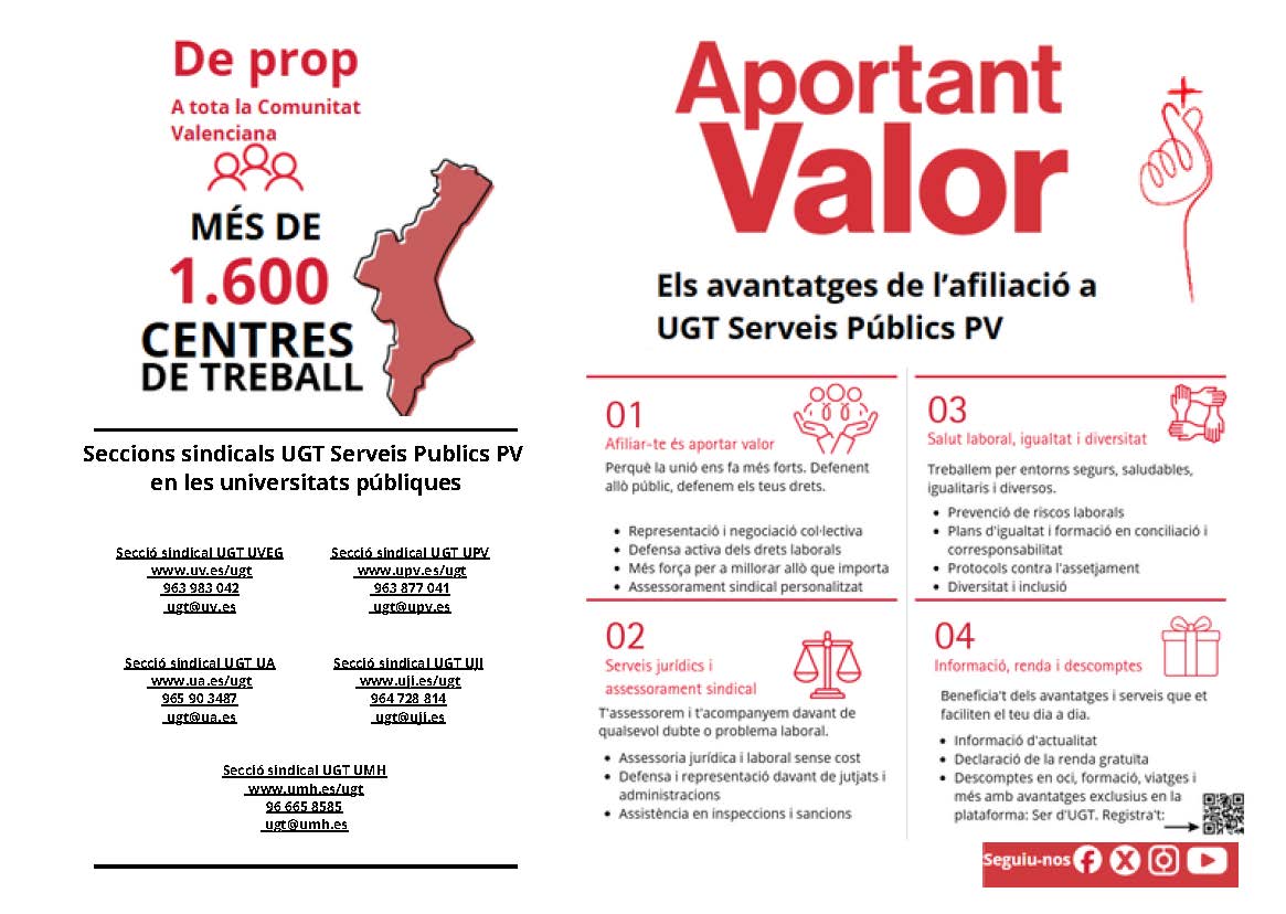 Infografia sobre les avantatges d'afiliar-se a UGT