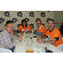 En la cena. Mesa de María, Francisco y Elías.
