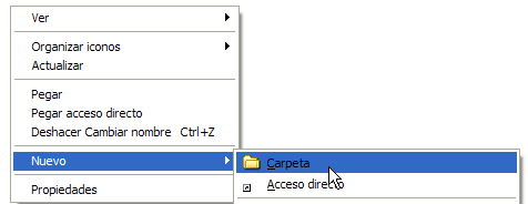 Crear carpeta en Windows