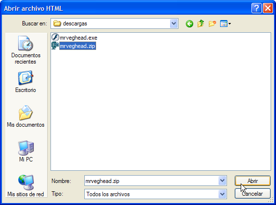 Abrir archivo HTML