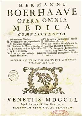 Portada de la obra 'Opera Omnia medica complectentia' (1751)