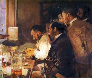 Joaqun Sorolla. Simarro en su laboratorio