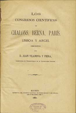 Vilanova y Piera, Los  congresos cientficos de..., 1884