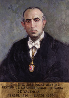 Jos Puche lvarez, retrato al leo de Llus Arcas Brauner