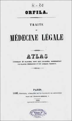 Portada del 'Trait de mdecine lgale. Atlas' (1848), de M.B. Orfila