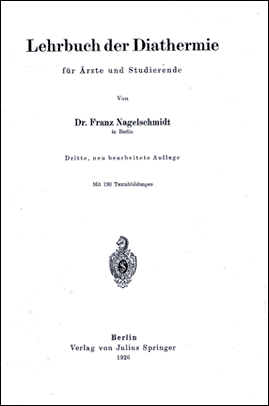 Portada del Lehrbuch der Diathermie (3ª ed., 1926) de Franz Nagelschmidt