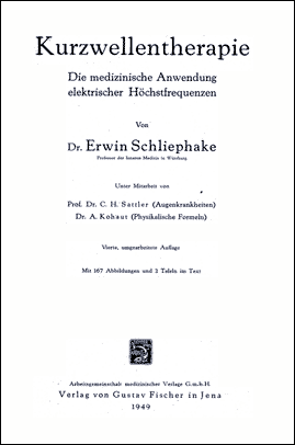 Portada del libro de Erwin Dchliephake, 'Kurzwellentherapie', 1949
