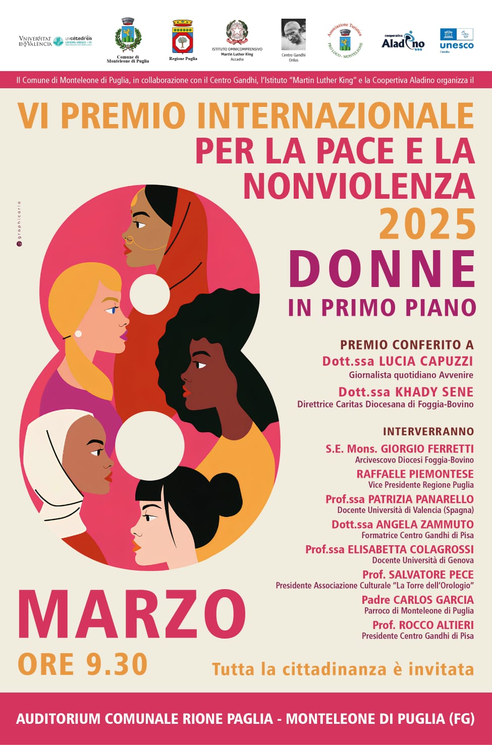 Cartel sobre el premio por la paz y la no violencia