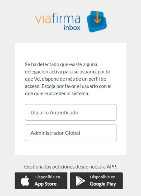 Screenshot of the notification of a delegation