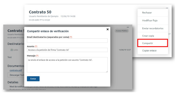 Captura compartir enllaç verificació