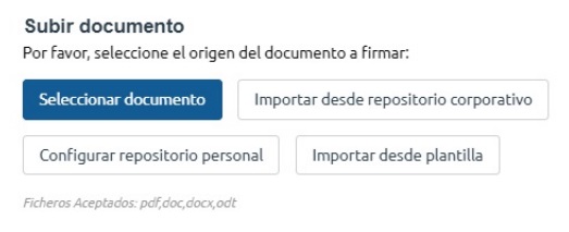 Snapshot of document uploading options
