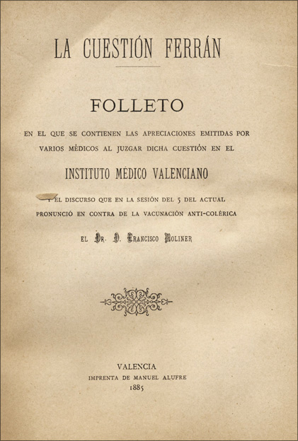 Folleto "La Cuestion Ferrán"