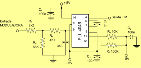 Circuito Modulador FM con CD4046