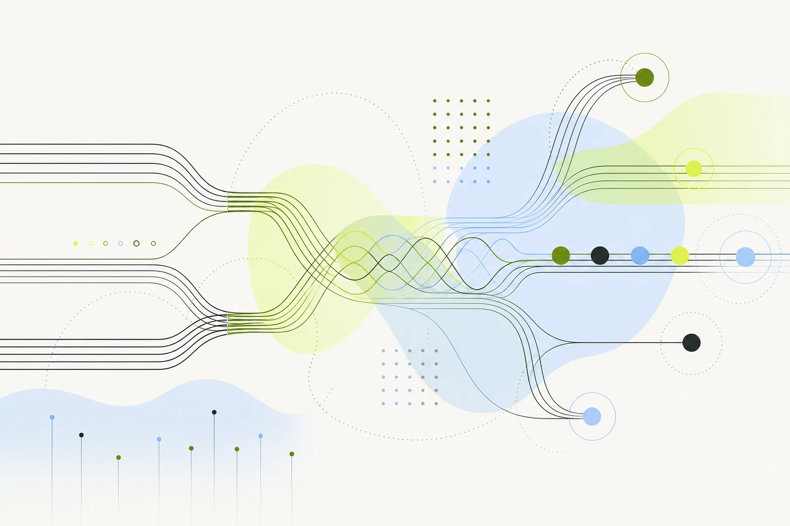 Abstract composition of optical paths, interference and reconfigurable material states.
