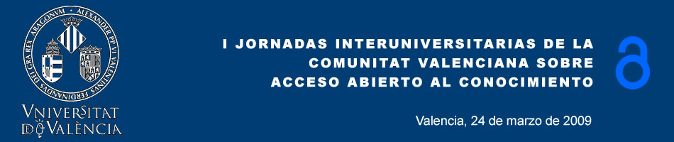 Cabecera - I Jornadas interuniversitarias de la Comunitat Valenciana sobre acceso abierto al conocimiento
