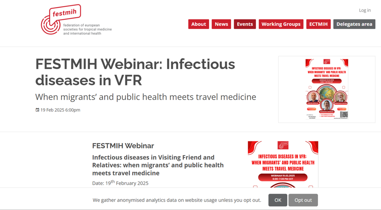 Screenshot of the webpage