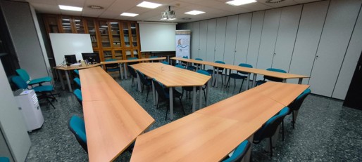 La Sala I (cuarto piso de la Facultad), escenario principal de las clases del Máster
