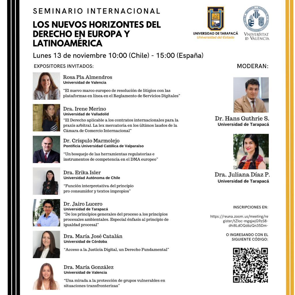 Seminario Internacional sobre "Los Nuevos Horizontes del Derecho en Europa y Latinoamérica"