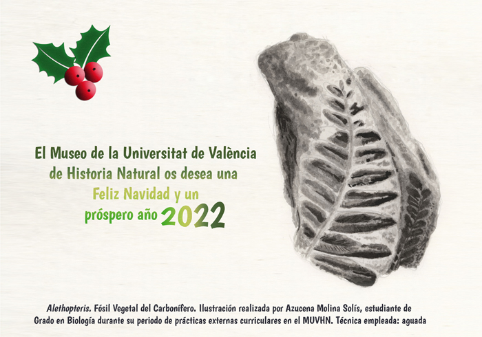 El Museo de la Universitat de València de Historia Natural os desea una feliz Navidad y próspero año 2022