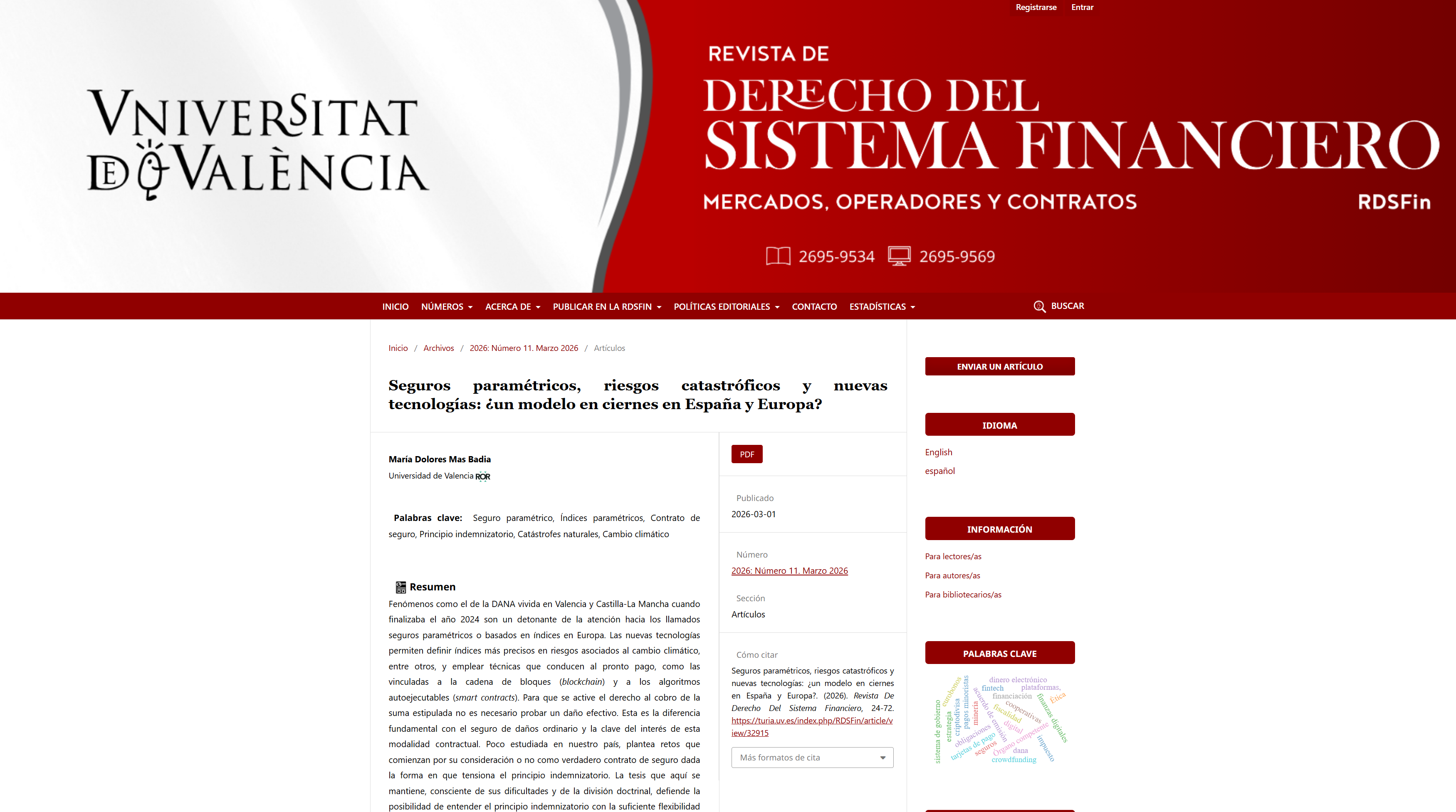 Imagen de la web de la Revista