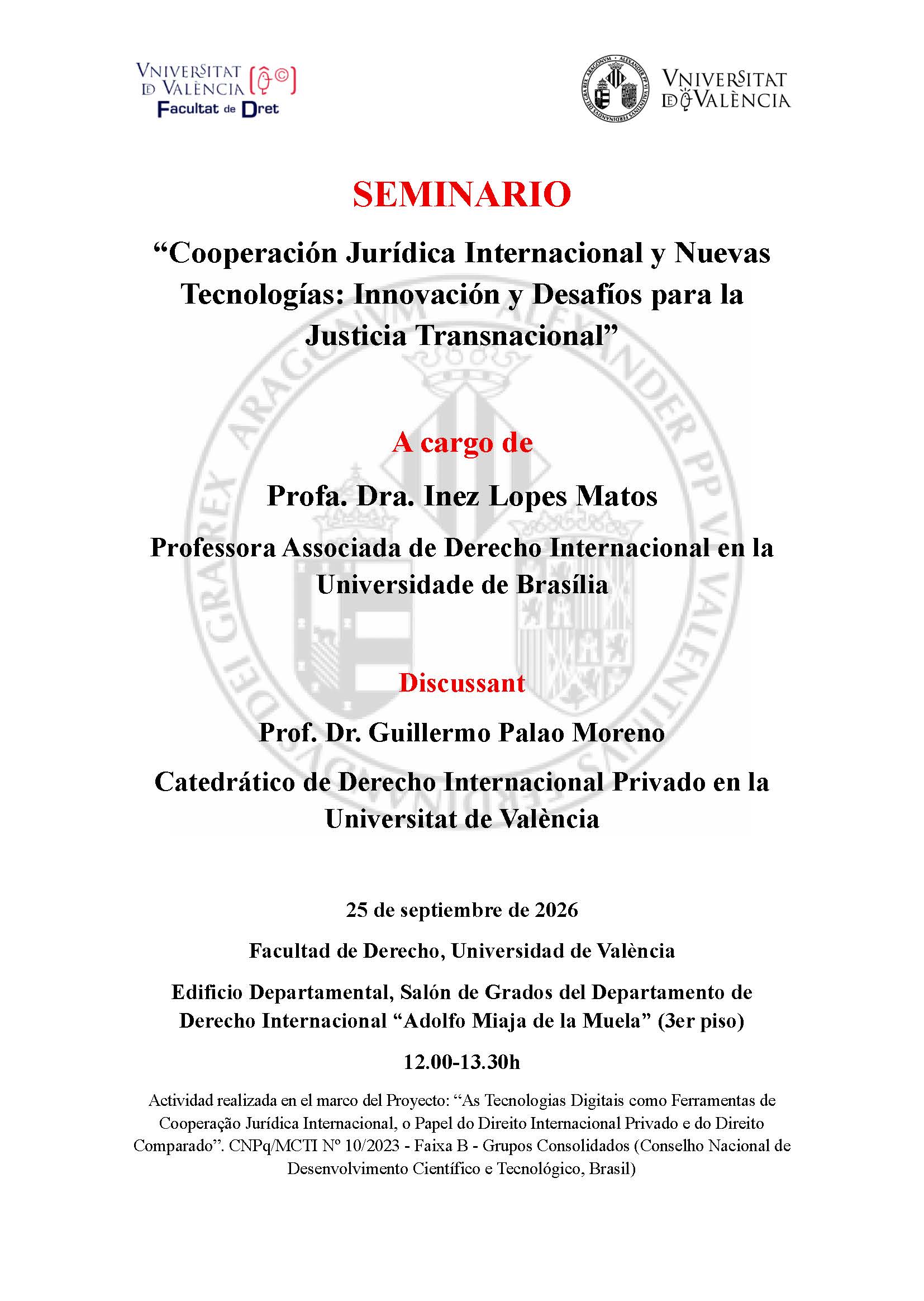 Cartell del seminari. Programa.