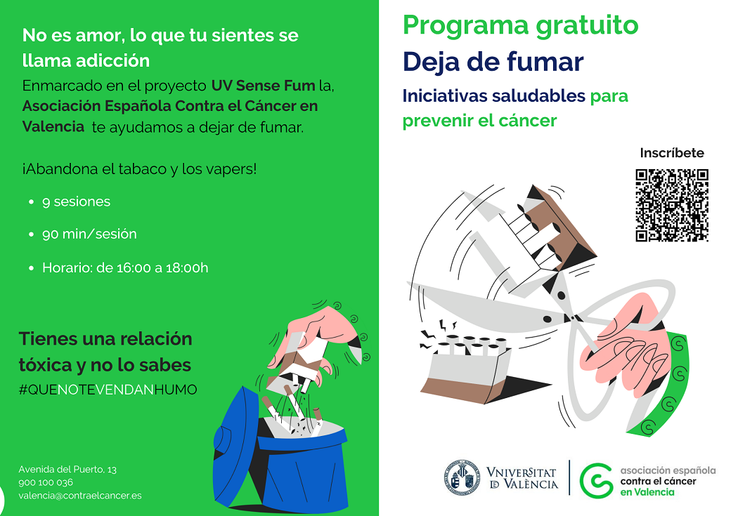 Folleto del programa para dejar de fumar tabaco y vapers