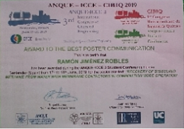 Un estudiante del Máster en Ingeniería Química ha obtenido el premio al mejor póster  de la Conferencia de estudiantes en el 3er Congreso Internacional de Ingeniería Química  (ANQUE-ICCE-CIBIQ)