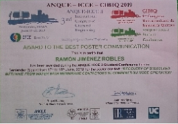 Un estudiante del Máster en Ingeniería Química ha obtenido el premio al mejor póster de la Conferencia de estudiantes en el 3er Congreso Internacional de Ingeniería Química (ANQUE-ICCE-CIBIQ)