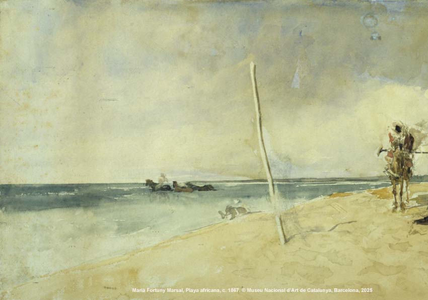 Painting of people on the beach