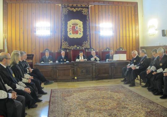 Salón de actos del Tribunal Superior de Justicia de la Comunidad Valenciana (TSJCV) con motivo de la toma de posesión de la nueva secretaria de Gobierno del TSJCV, Gloria Herráez. FOTO: TSJCV.