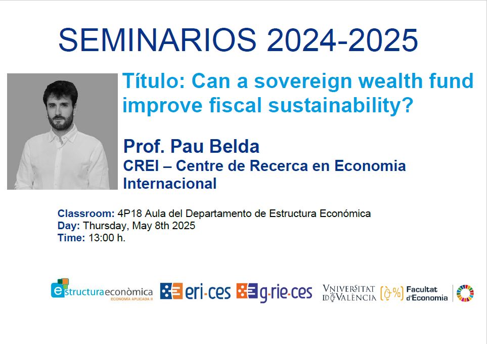 Seminars 2024 -2025. 8th May 2025, Aula Departamental 4P18,  13:00 h.  Pau Belda: 