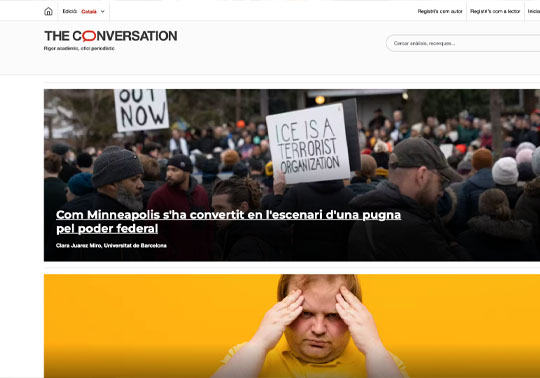 Captura de pantalla de la pàgina inicial del web de La Conversa.