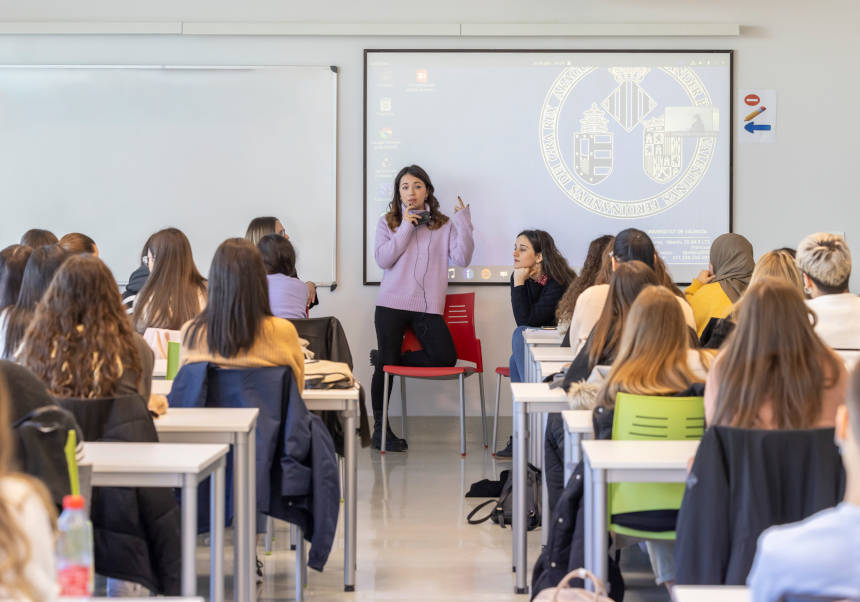 Aula de la Facultat de Ciències Socials.