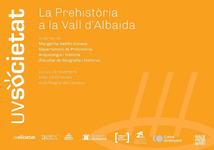 Cartell conferencia Prehistoria en la Vall d'Albaida