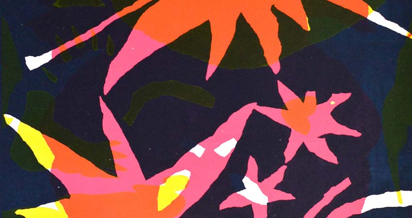 Detalle de una viñeta. Estrellas de colores