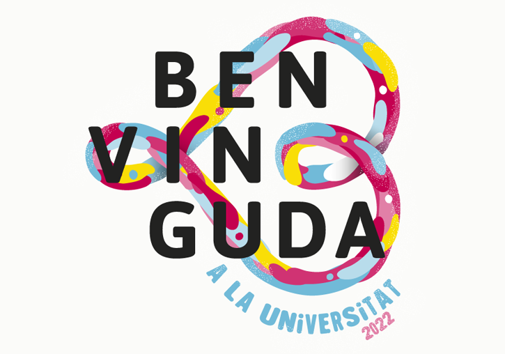 Graphic image of the Benvinguda to the Universitat 2022