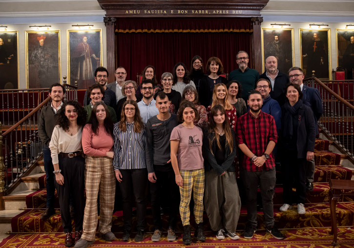 Galardonados, finalistas y representantes de la organización de los Premios Universitat de València de Escritura de Creación / Miguel Lorenzo  d’Escriptura de Creació / Miguel Lorenzo