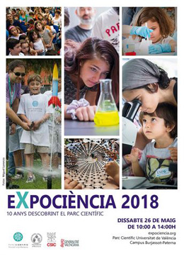 EXPOCIÈNCIA 2018, Saturday 26th May, from 10 a.m. to 2 p.m. in the Science Park