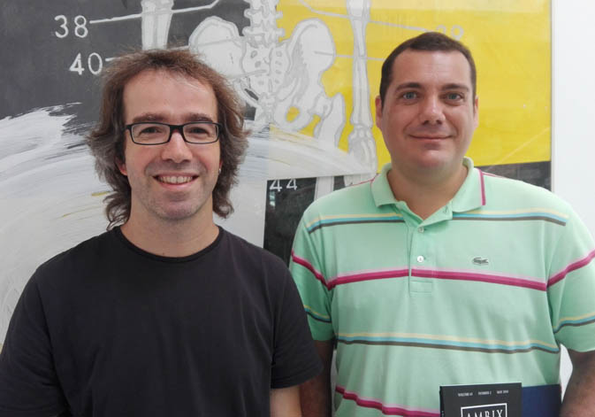 (D’esquerra a dreta): Ximo Guillem-Llobat, professor del Departament d’Història de la Ciència i Documentació (Universitat de València), i Ignacio Suay-Matallana (Universitat Miguel Hernández).