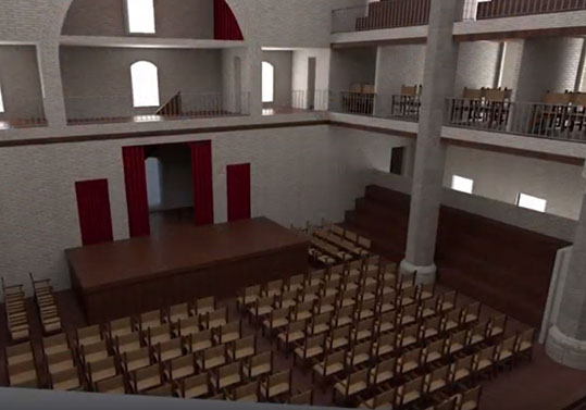 Imatge de la reconstrucció virtual del teatre
