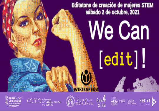 Editatona de Creación de Mujeres STEM, próxima actividad por la Cátedra de Brecha Digital de Género y Girls4STEM