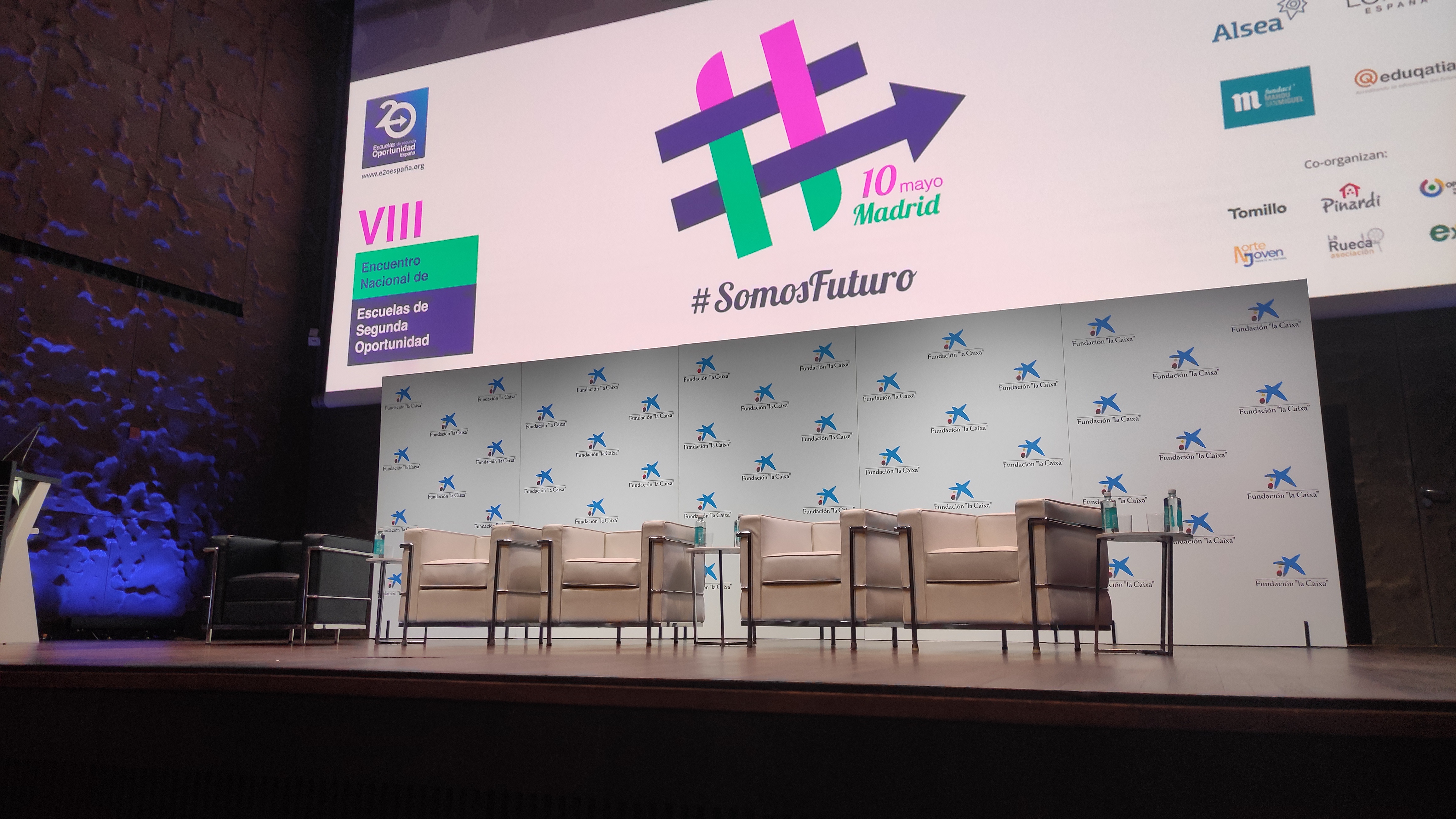 Stage of the Caixa Forum in Madrid, where the meeting took place.