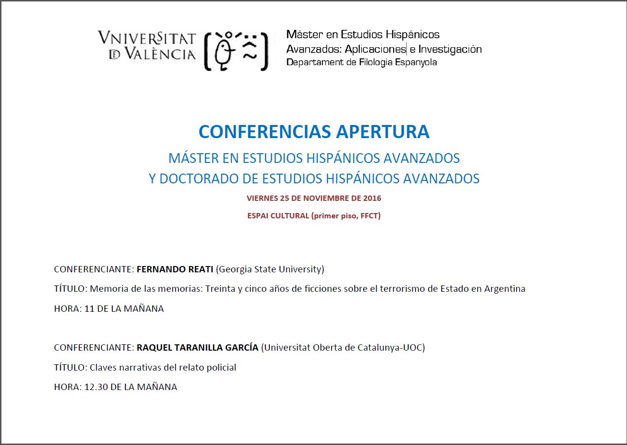 Cartel conferencias apertura