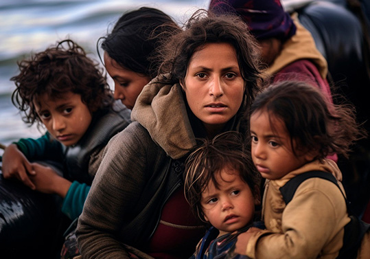 Imatge d'arxiu de persones migrants