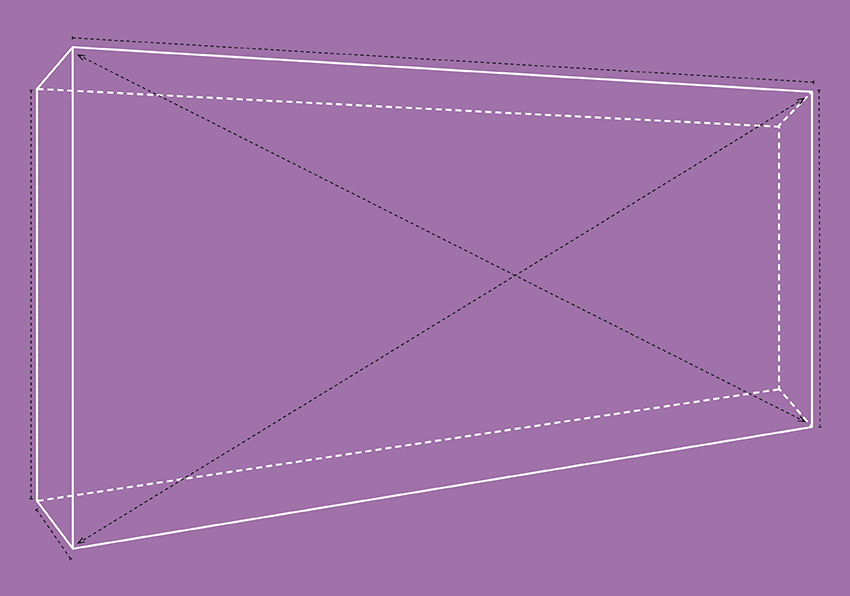 Cubic figure on purple background