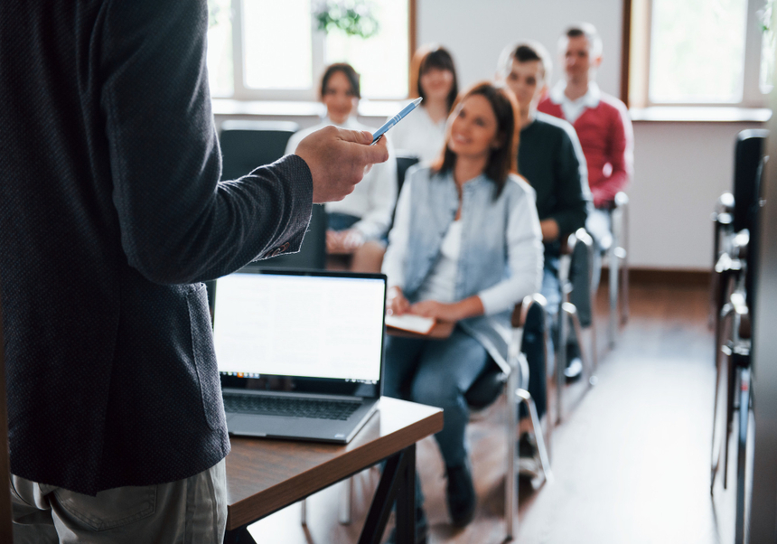 Class with students