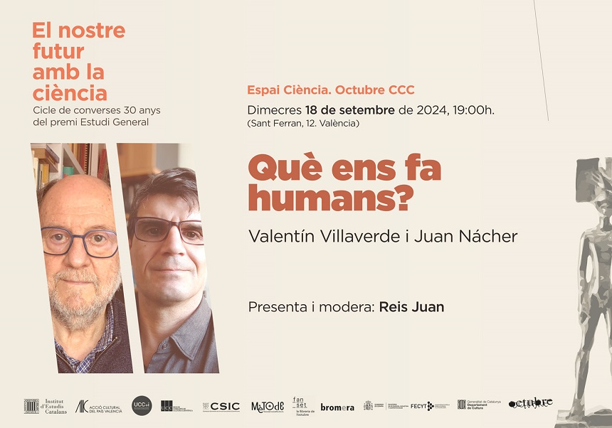 Conferència: Què ens fa humans?, amb la participació de Juan Nácher, del departament de Biologia Cel·lular.